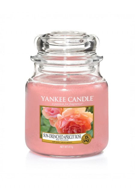 АРОМАТИЧЕСКАЯ СВЕЧА YANKEE CANDLE Sun-drenched apricot rose / Солнечная абрикосовая роза 411 гр.