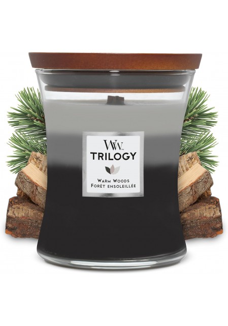 Летний лес свеча средняя трилогия 275гр. / WoodWick Trilogy Medium Warm Woods