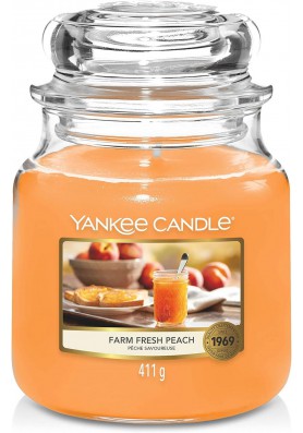 АРОМАТИЧЕСКАЯ СВЕЧА YANKEE CANDLE Farm fresh peach / Свежий персик 411 гр.