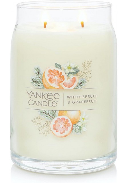 Белая ель и грейпфрут большая свеча 567 грамм / Yankee Candle Signature White Spruce and Grapefruit 