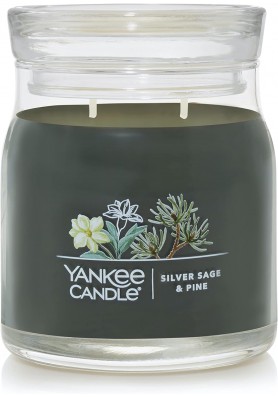 Серебряный шалфей и сосна средняя свеча 368 грамм / Yankee Candle Signature Silver sage & pine