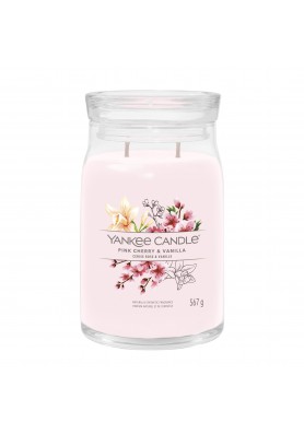 Ваниль и розовая вишня большая свеча 567 грамм / Yankee Candle Signature Pink cherry vanilla 